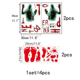 Removable Halloween Wall Stickers Blood Hands Halloween Decorations