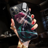 Anime Demon Slayer Kimetsu No Yaiba Tempered Glass Case For Apple IPhones
