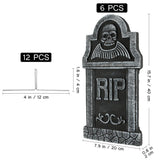4/6PCS Halloween Tombstone Decorations Realistic and Reusable