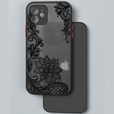 Black Floral Vintage Lace Flower Case For iPhone