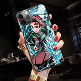 Anime Demon Slayer Kimetsu No Yaiba Tempered Glass Case For Apple IPhones